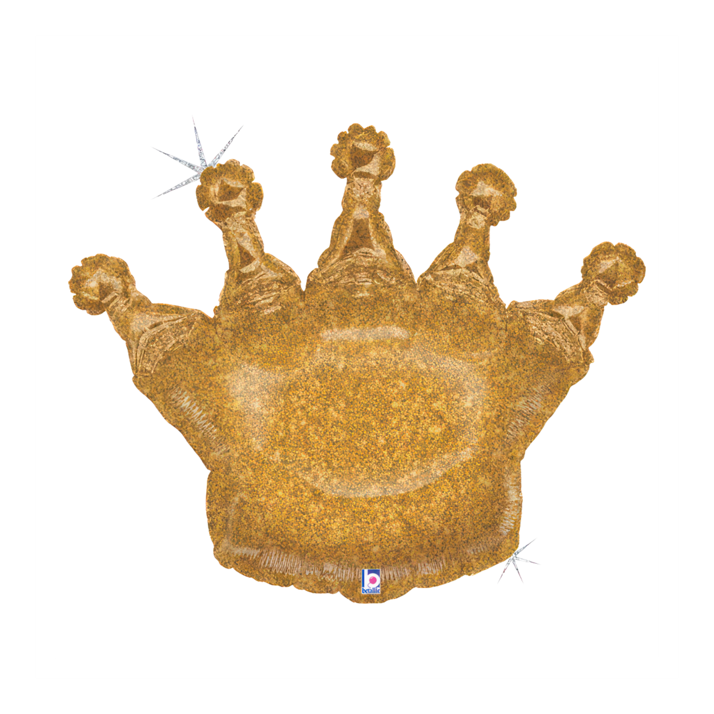 30 In. Gold Glittering Crown Foil Balloon