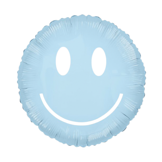 30 In. Friendly Smile Blue Foil Balloon