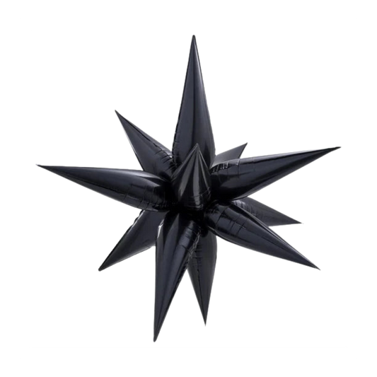 40 In. Black Starburst Foil Balloon