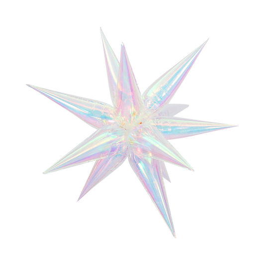 40 In. Iridescent Pearl Starburst Foil Balloon