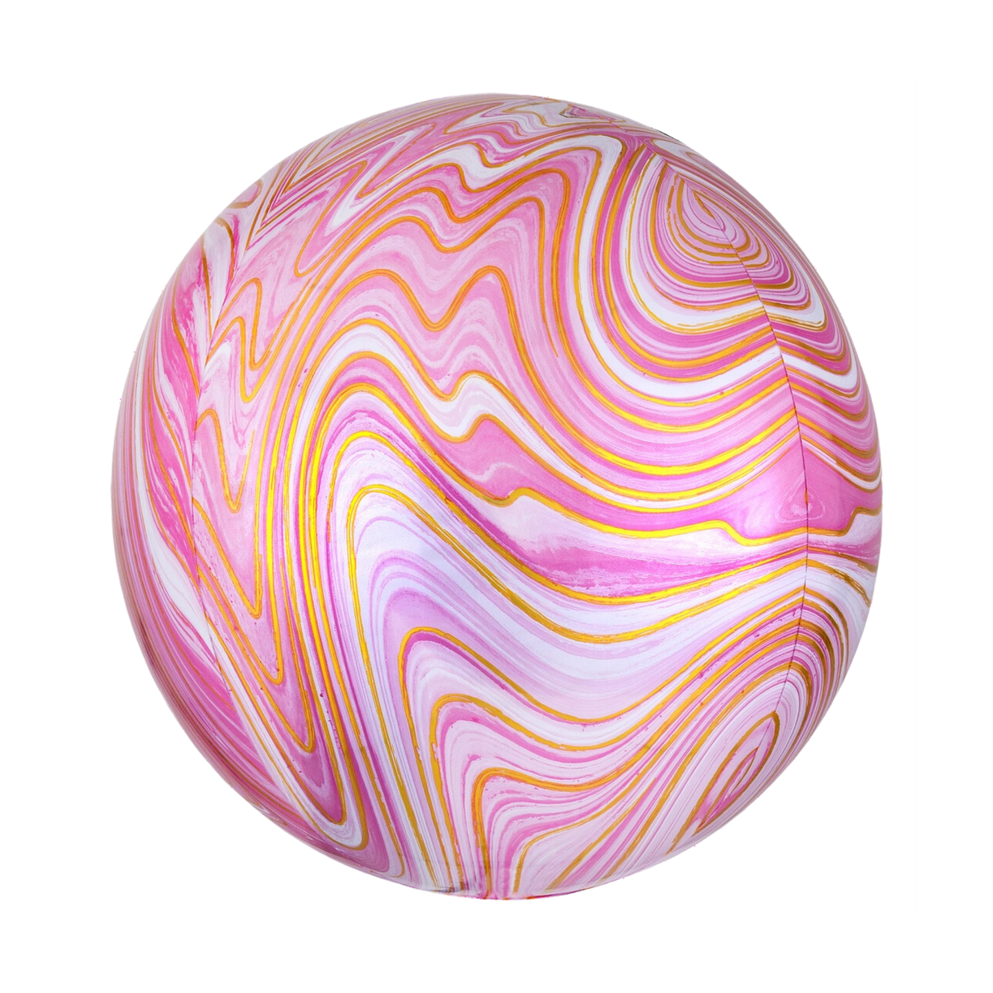 16 In. Pink Marblez Orbz Foil Balloon