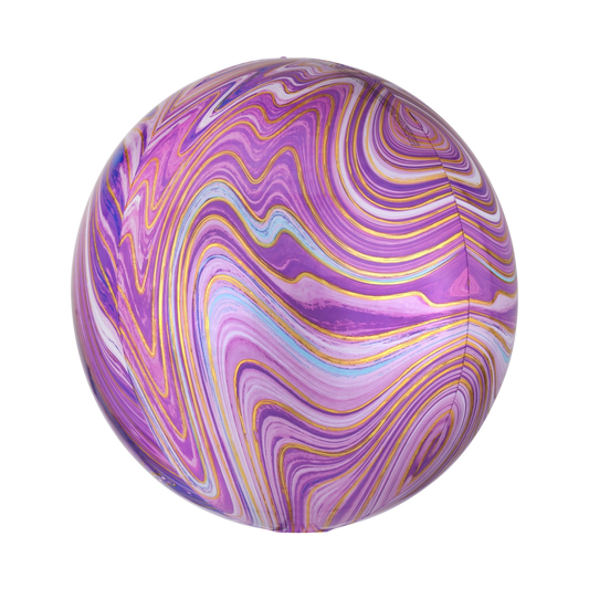 16 In. Purple Marblez Orbz Foil Balloon