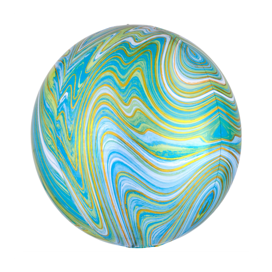 16 In. Green Marblez Orbz Foil Balloon