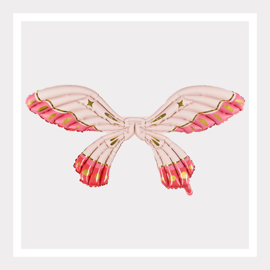 40 In. Matte Pink Butterfly Wings Foil Balloon