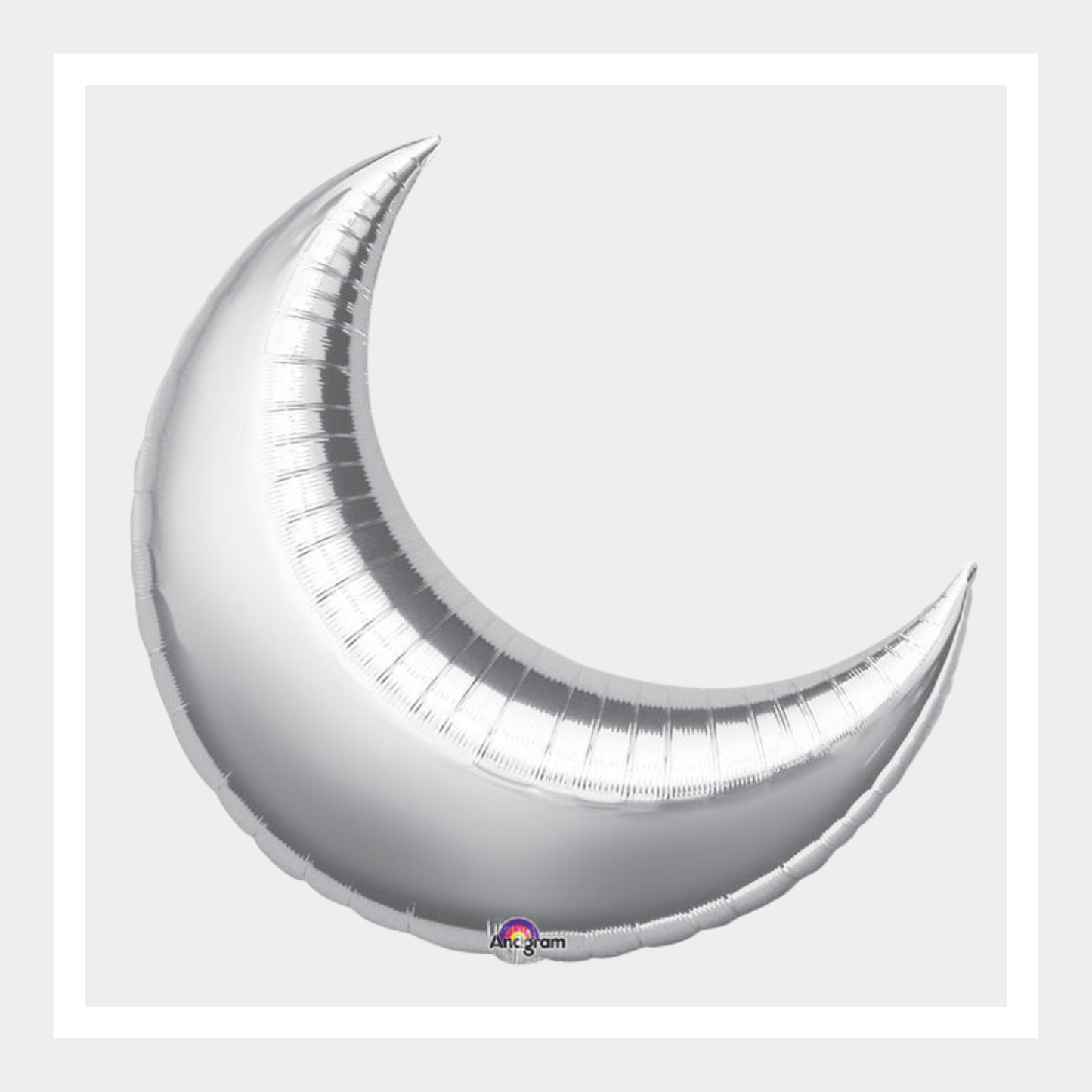 28 In. Silver Crescent Moon Foil Balloon