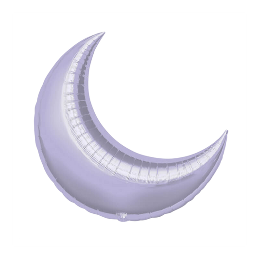 35 In. Lilac Crescent Moon Foil Balloon