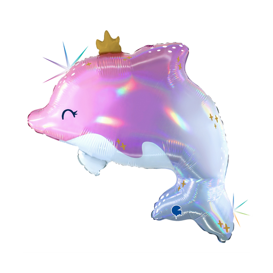32 In. Glowy Dolphin Foil Balloon