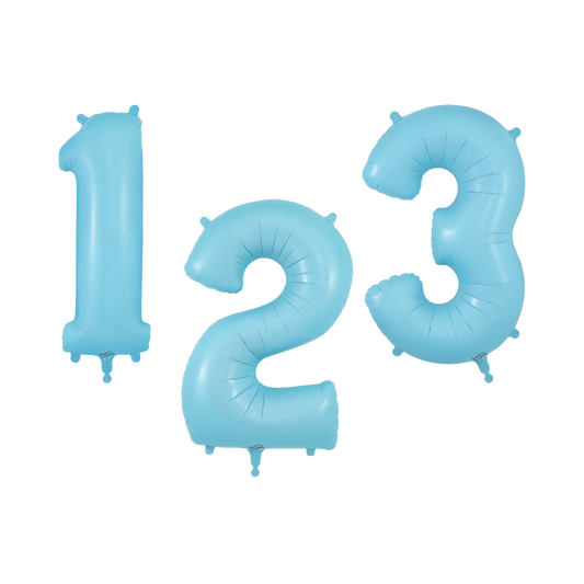 34 In. Matte Blue Number Foil Balloon